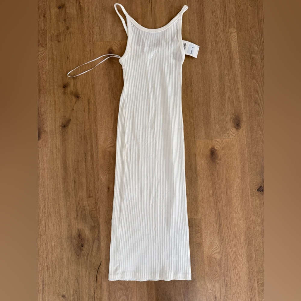 Zara White Ribbed Midi Dress NWT Size XS
